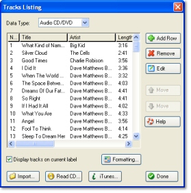 Track Listing automation